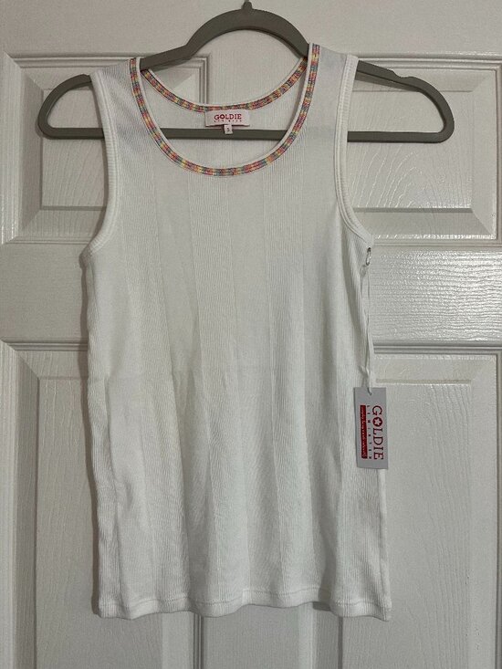 goldie lewinter Tops - Goldie Lewinter Rainbow Connection Rib Tank - White - Size Small